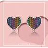 925 Sterling Silver Gemstones Earrings Colorful Heart Stud Earrings For Women Valentine's Gift Fine Jewelry