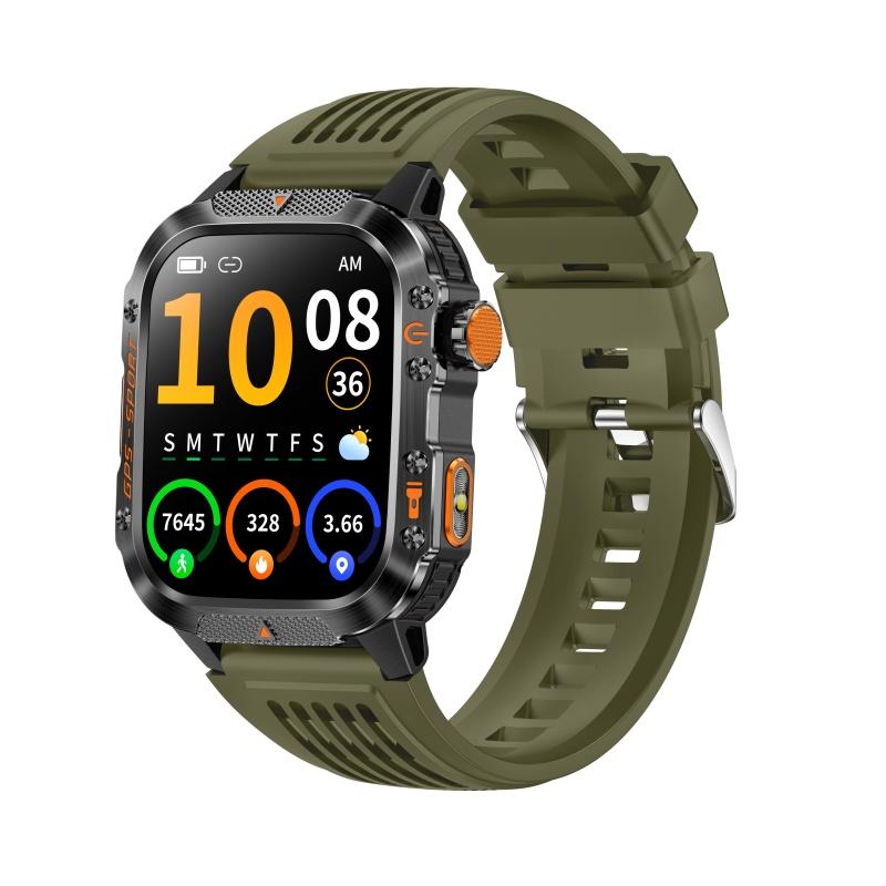 Rainbuvvy HT36 Bluetooth Smart Bracelet 2.01inches IPS BT5.3 Bluetooth Call IP68 Waterproof 540mAh Android GPS Smartwatch Multi-language