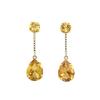 Citrine Earrings 18K Yellow Gold 18K November Birthstone Swaying Drop [Barzaz] Women's