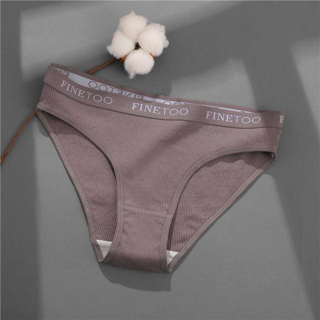 FINETOO 1PC Women's Cotton Panties S-XL Low-Rise Waffle Underwear Sexy Letter Briefs Ladies Comfortable Panties Female Lingerie