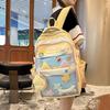 Large Capacity Junior Senior High School Schoolbag Women's Cartoon Color Contrast Backpack