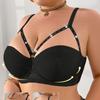 Ladies Plus Size Bra Women Lace-up Bra Adjustable Strap Gathering Bra