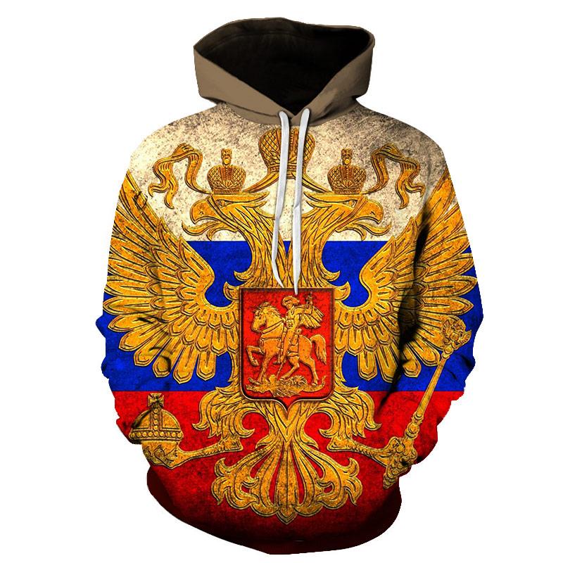 Russian Bear 3D Print Hoodie National Flag of Russia Sweatshirt 2022 Men Long Sleeve Pullover Autumn Comfortable Hoodies