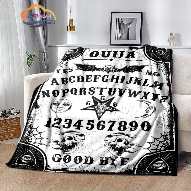 Satanic Gothic Witchcraft Blanket Ouija Board with Hands Occultism Flannel   Soft Four Seasons Portable Camping