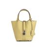 Genuine Leather Women Handbags Designer Small Tote Bag Without Logo First Layer of Cowhide Shoulder Shopping Bag With Silver-tone Padlock