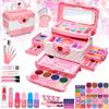 Kids Makeup Kit for Girls - Kids Makeup Kit Toys for Girls Play Real Makeup Washable Makeup Kit for Girls, Non-Toxic Toddler Cosmetics for Little