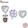 Стерлингового Серебра 925 пробы, сердце, воздушный шар, кулон в виде медведя, подвески, четырехлистный клевер, бусина для женщин, браслет, DIY ювелирные украшения