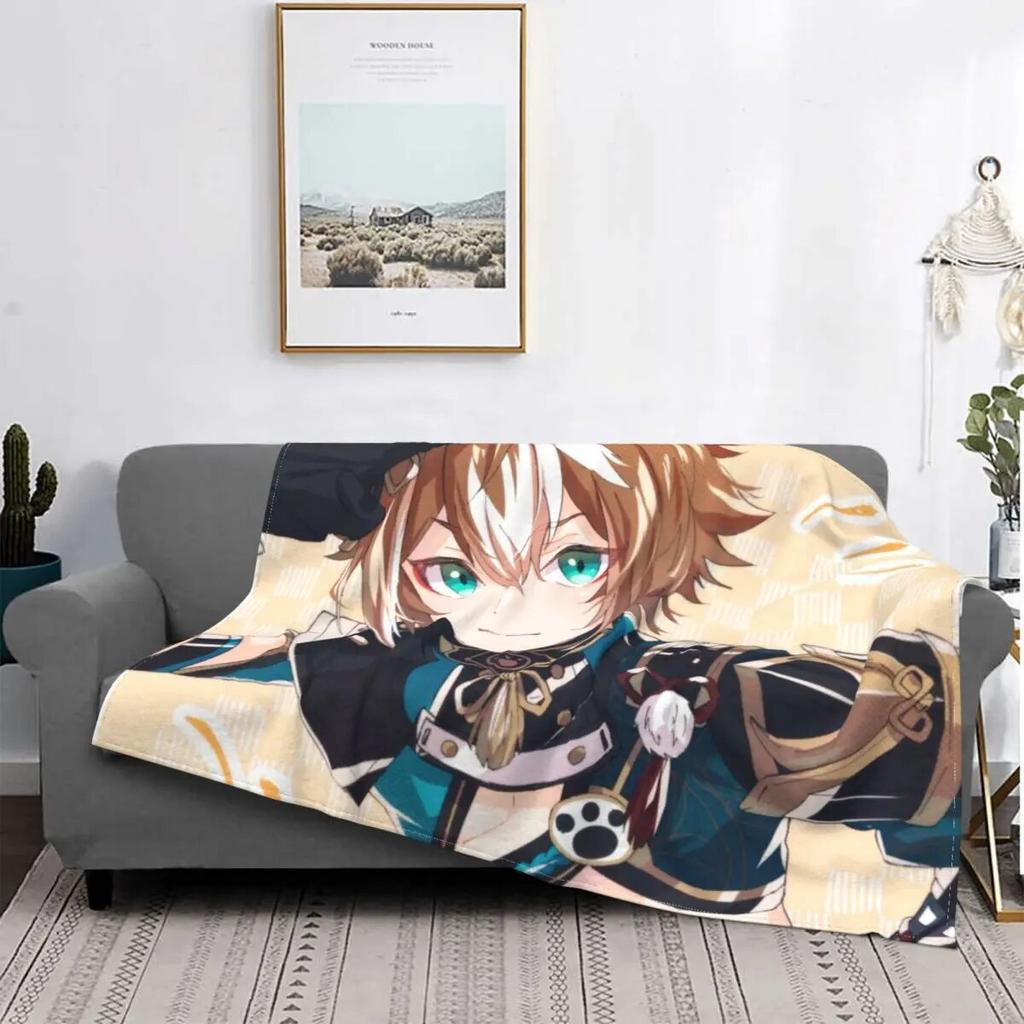 Gorou Genshin Impact Game Blanket Fleece Autumn/Winter Breathable Super Soft Throw Blankets for Bedding Office Plush Thin Quilt