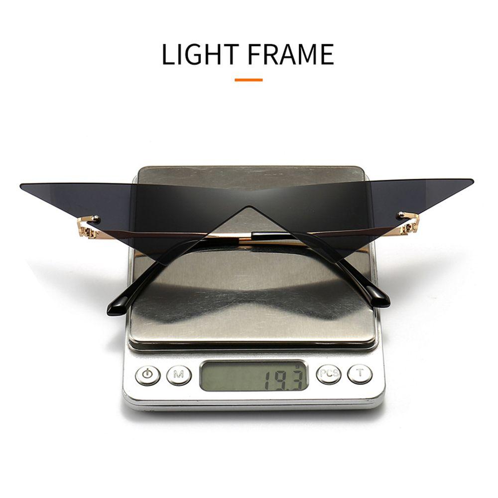 Fashion UV400 Ocean Lens Rimless Oversized Eyewear Women Triangle Sunglasses Sun Glasses Sunglasses