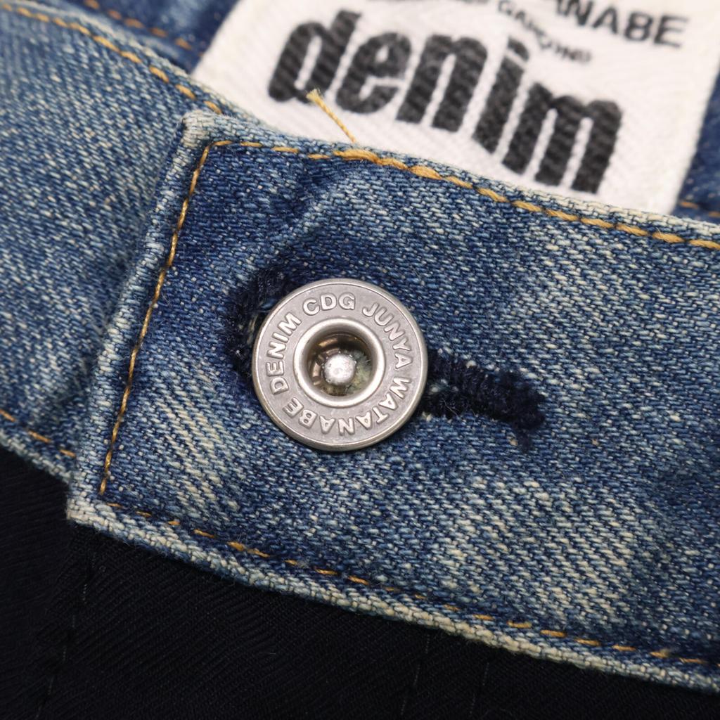 COMMEdesGARCONS JUNYA WATANABE XP-P010 15AW Blue Wool-switched Lame Pocket Denim Pants Bottoms XS Navy Indigo BlueUsed