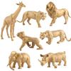 7/Set Simulation Ornaments Golden Color Tiger Lion Leopard Ornaments Learning Education Gift for Decoration