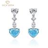 High Carbon Diamond Earrings 925 Sterling Silver Unique Design Heart Drop Earrings Romantic Fine Jewelry Wedding Party Gifts New Trend