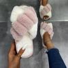 Classic Design Women Winter House Furry Slippers Fluffy Faux Fur Home Slides Flat Fashion Indoor Floor Shoes Ladies Flip Flops