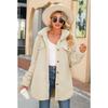 Autumn and Winter Women's Coat Lapel Long-sleeved Loose Buttons Fake Pockets Non-iron Long Plush Coat