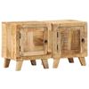 VidaXL Bedside Table 2 Pcs 40x32x46 Cm Raw Solid Mango Wood, Bedside Cabinet, Bedroom Furniture, Table of 4104508