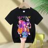 KPop Devil Hunter Cartoon Anime Children's Round Neck Fashion Casual Top Children's T-shirt