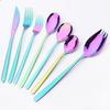 Stainless Steel Dinnerware Western Mirror Colorful Cutlery Set Knife Dessert Fork Salad Spoon Tableware Set Kitchen Flatware