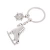1Pc Silver Ice Skates Snowflake Pendant Key Ring Skating Key Chain Keychain
