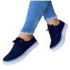 Ladies Casual Comfortable Vulcanized Ladies Comfortable Denim Shoes Oversized Lace -Up Sneakers Ladies Flat Shoes