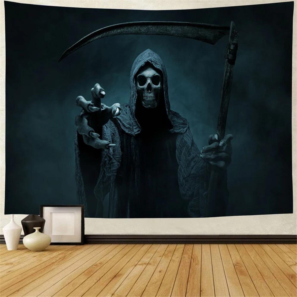 Creepy Halloween Tapestry Horror Ghost Pumpkin Bat Night Horror Ghost Tapestry Home Living Room Room Decoration