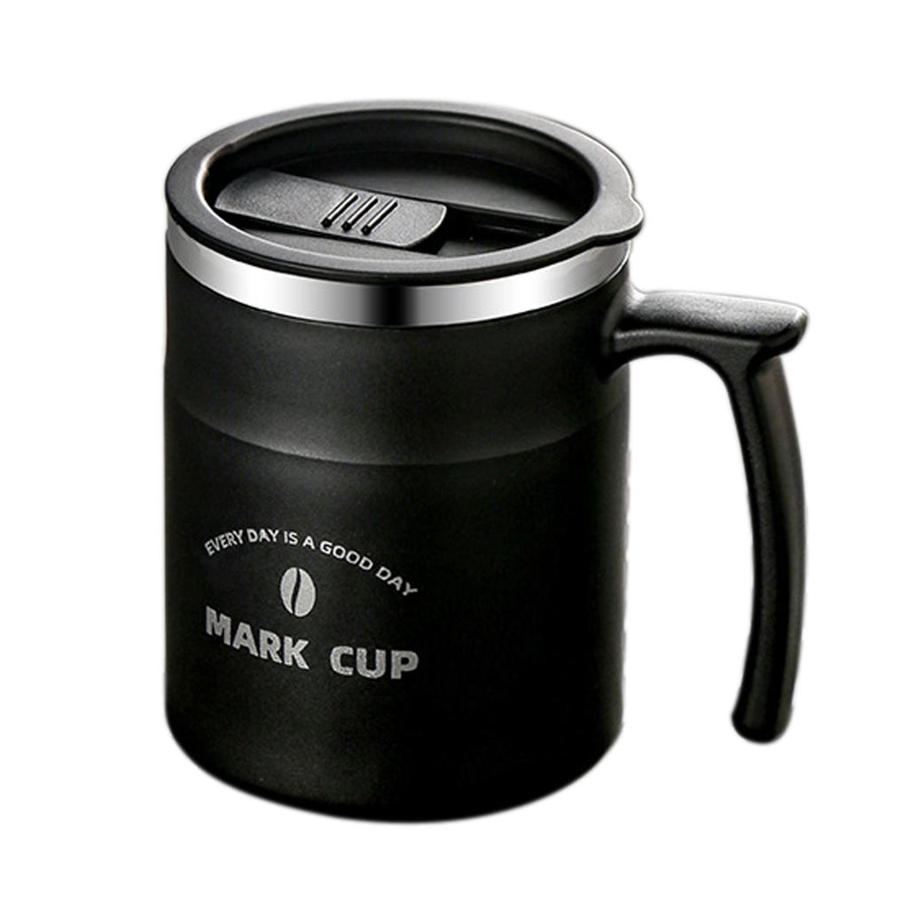 500ml Double Wall Insulated Coffee Mug With Handle School Office 304 Stainless Steel Sealed Drinking Cup Portable Drinkware