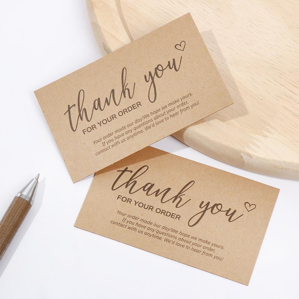 30Pcs Greeting Tags Thank You For Your Order Kraft Paper Card Shop Gift Crafts Decoration Card Wedding Small Business Invitation