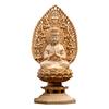 Hanro Art Carving Buddhist Statue of Samantabhadra Bodhisattva, Wood Carving, Ornament, Good Luck, Zodiac Amulet, Feng Shui, Prayer, Protection from