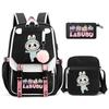 3Pcs/set Cute  Printed Backpack with Shoulder Bag Pencil Case Schoolbag Teenager Student Boy Girl Large Capacity Bookbag