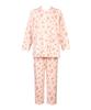 Pajamas Fluffy Lila Long Sleeves Long Pants for Height Cotton Soft To the Touch Top and Bottom Set Senior Open Front DNL372 PI S P [Easy Partner]