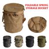 Collapsible Trash Can Camping Foldable Dirty Clothes Basket Pop Up Garbage Bin With Zippered Lid Reusable Garden Yard Trash Bucket Leaf Bag Outdoor