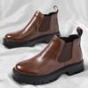 Fashion New Men Classic Retro Chelsea Boots Men Fashion Leather Ankle Boots Men Business British Style Short Boots High-top Casual Shoes