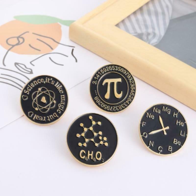 3cm For Teachers Student Black Letter Symbol Brooches Pin Periodic  Table