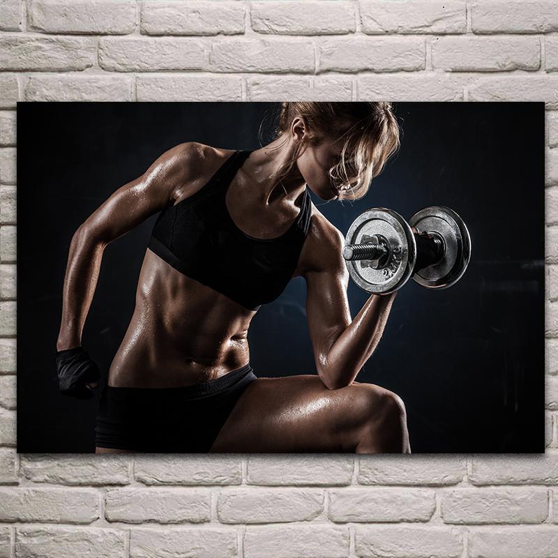 Modern Gym Fitness Canvas Painting Bodybuilding Character Wall Art Poster Sexy Men Women Muscle Wall Picture Mural Cuadros