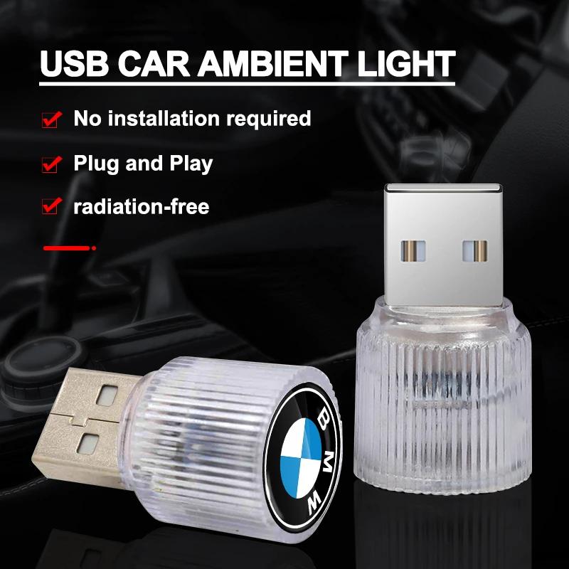 USB Car LED Light Auto Interior Atmosphere Light Car Emblem for Bmw M M3 M4 M5 M6 F20 F30 G20 F31 F11 X3 F25 X4 I3 1 3 5 Series