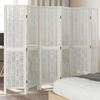 VidaXL Room Divider 6 Panels, Room Separator, Privacy Screen, Bedroom Living Room Screen, White Wood 358681