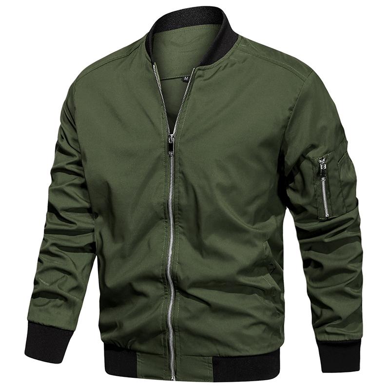 USA Size Men's Lightweight Bomber Jacket for Spring Autumn - Casual Flight Pilot Varsity Baseball Coat