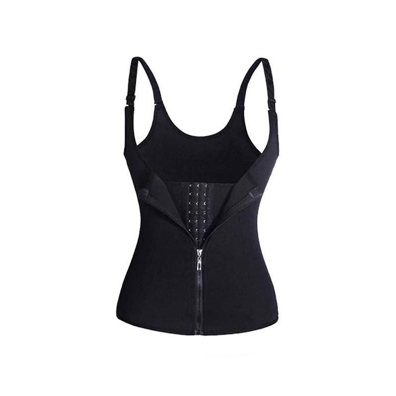 Three-Breasted Zipper Corset Waist Belt for Women - Slimming and Sweat-Inducing Fitness Vest