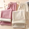 Warm Wide Leg Pants Autumn and Winter Loose Solid Color Casual Pants