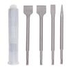 4PCS Electric Hammer Chisels Round Shank Point and Flat Chisel Set for Stone Concrete Brick Wall