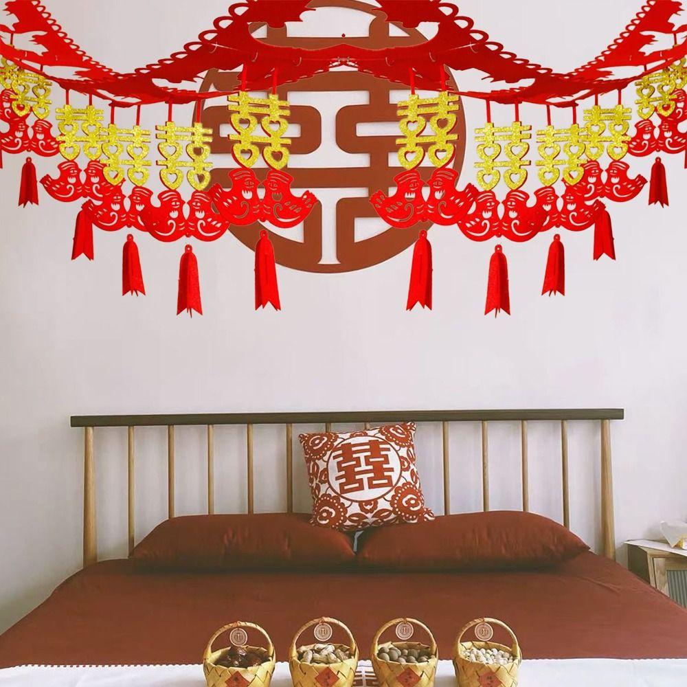 Chinese Style Chinese Marriages Hanging Banner DIY Wall Ornament New Year Party Decorations