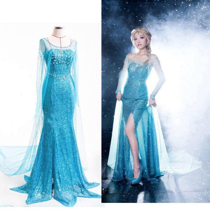 Halloween Frozen Princess Elsa Dress Adult Cosplay Adult Watch Costume