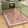 Rug for Kitchen Vinyl Carpet Pvc Waterproof Leather Floor Mat Large Pink Flower Floral Pastoral Style Home Decoration Rugs
