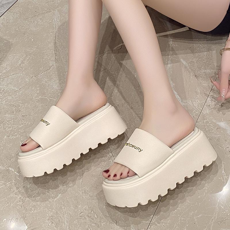 Fashion 7CM Wedge Heels Sandals Women 2025 New Summer Slides Chunky Platform Slippers for Woman Thick Bottom Gladiator Sandalias Mujer