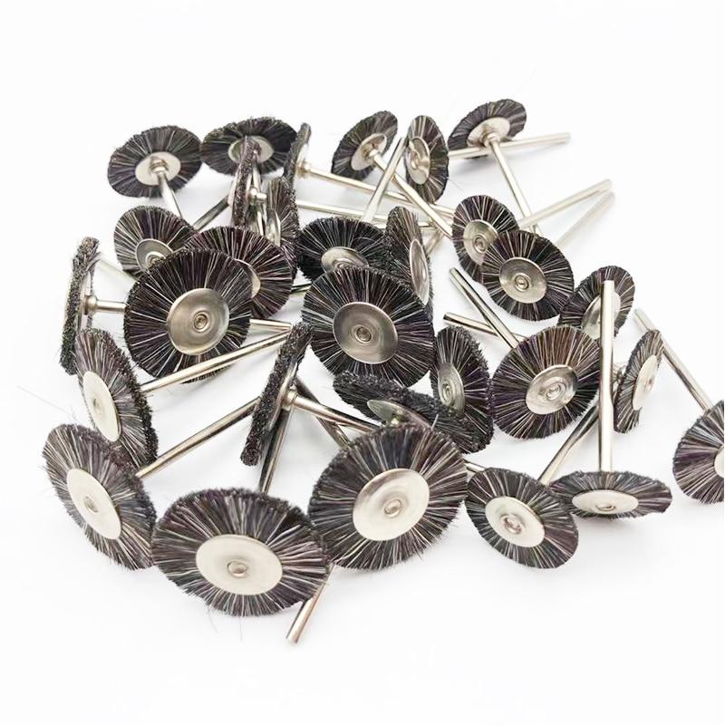 10Pcs/Bag 2.35mm Polishing Brush Wheel Dental Laboratory Lab Materials Soft Grey Goat Hair Rotary Tools Low Speed HP Shank Buff