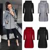 Women's Fashion Side Zipper Fleece Lined Hooded Jacket Sweatshirt