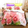 Red Rose Romantic Valentine's Day Floral Duvet Cover for Women Girls Valentine's Day Gift  Flowers Print Quilt Cover Room Decor