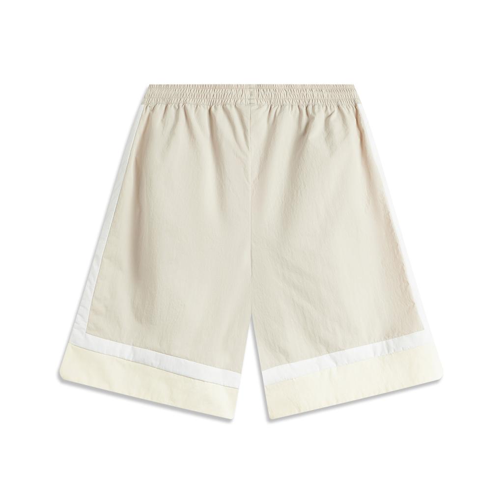 Li Ning Bad Five Anti-Ultraviolet Loose Sports Shorts Men Shorts Mica-Gray Standard-White Milky-White AKSU803-1