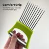 1 Set Onion Cutter Stainless Steel Potato Tomato Slicing Holder Non-Slip Grip Vegetable Lemon Slicer Chopper for Kitchen