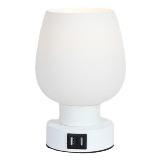 LED Desk Lamp with White Glass Shade Dimmable Flicker Free Easy To Install Touch Control LED Desk Light Small Bedside Lamp