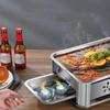 Rectangular Grilled Fish Stove Stainless Steel Fish Dish Carbon Grill Korean BBQ Pot BBQ